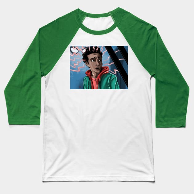 Miles Morales Baseball T-Shirt by CrazyPencilComics